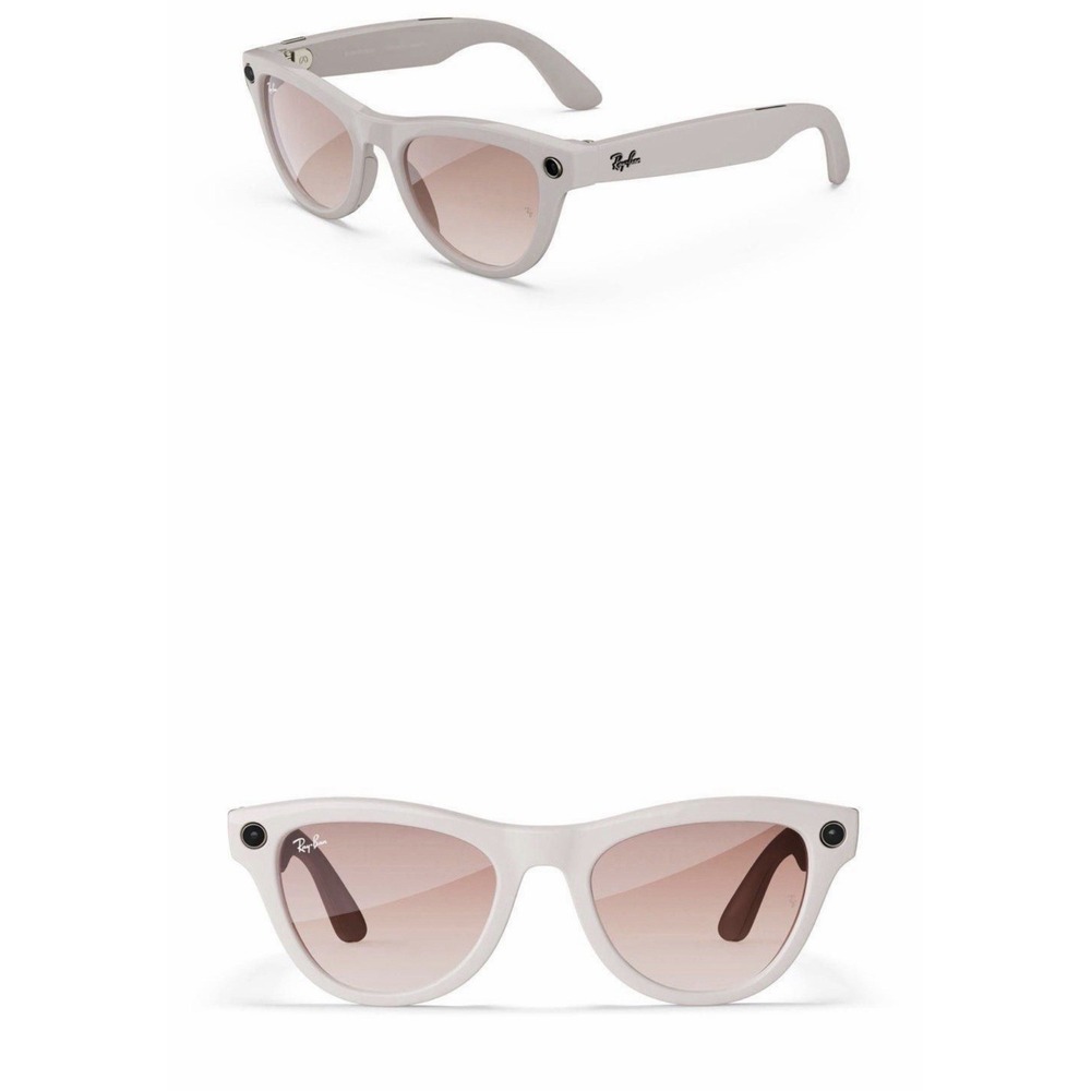 Ray-Ban Meta Skyler Glasses- Shiny Gray Frames Pink Lenses (Open Box- SEE PICS)